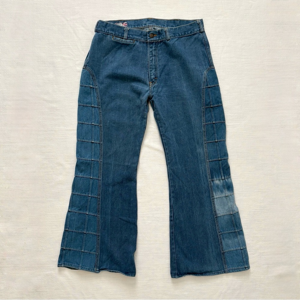 Vintage Flared Patchwork Jeans - image 1